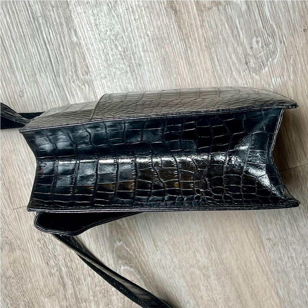 RALPH LAUREN COLLECTION Alligator Skin Leather Black Hand Bag Sterling Flap Tip - Picture 14 of 16